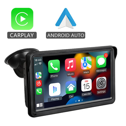 Écran Auto Portable 7” – CarPlay & Android Auto Sans Fil, Installation Facile
